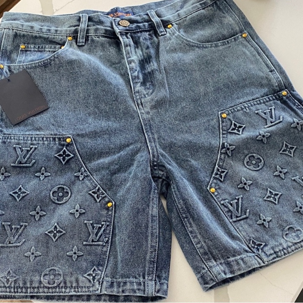Louis Vuitton Denim Jeans with Gold Button